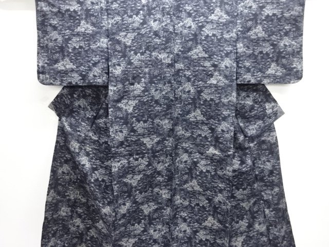 JAPANESE KIMONO / ANTIQUE HITOE KIMONO / SILK / TSUMUGI / WOVEN TREE